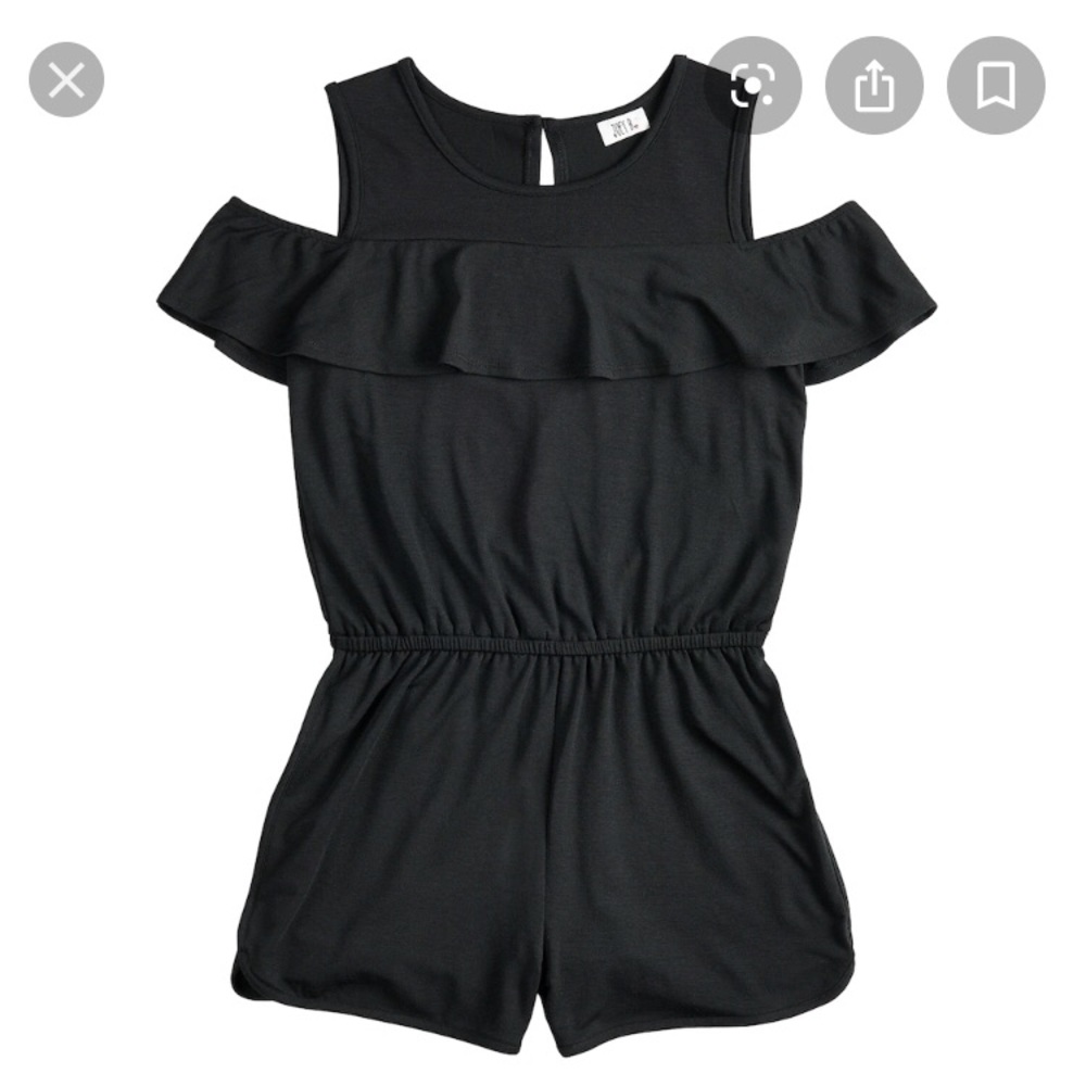 New with tags-Girls cold shoulder black romper